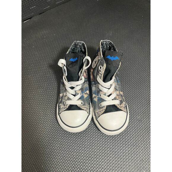 Converse x dc comics Batman Dark Knight sneakers kids size 9C toddler shoes - Picture 2 of 7